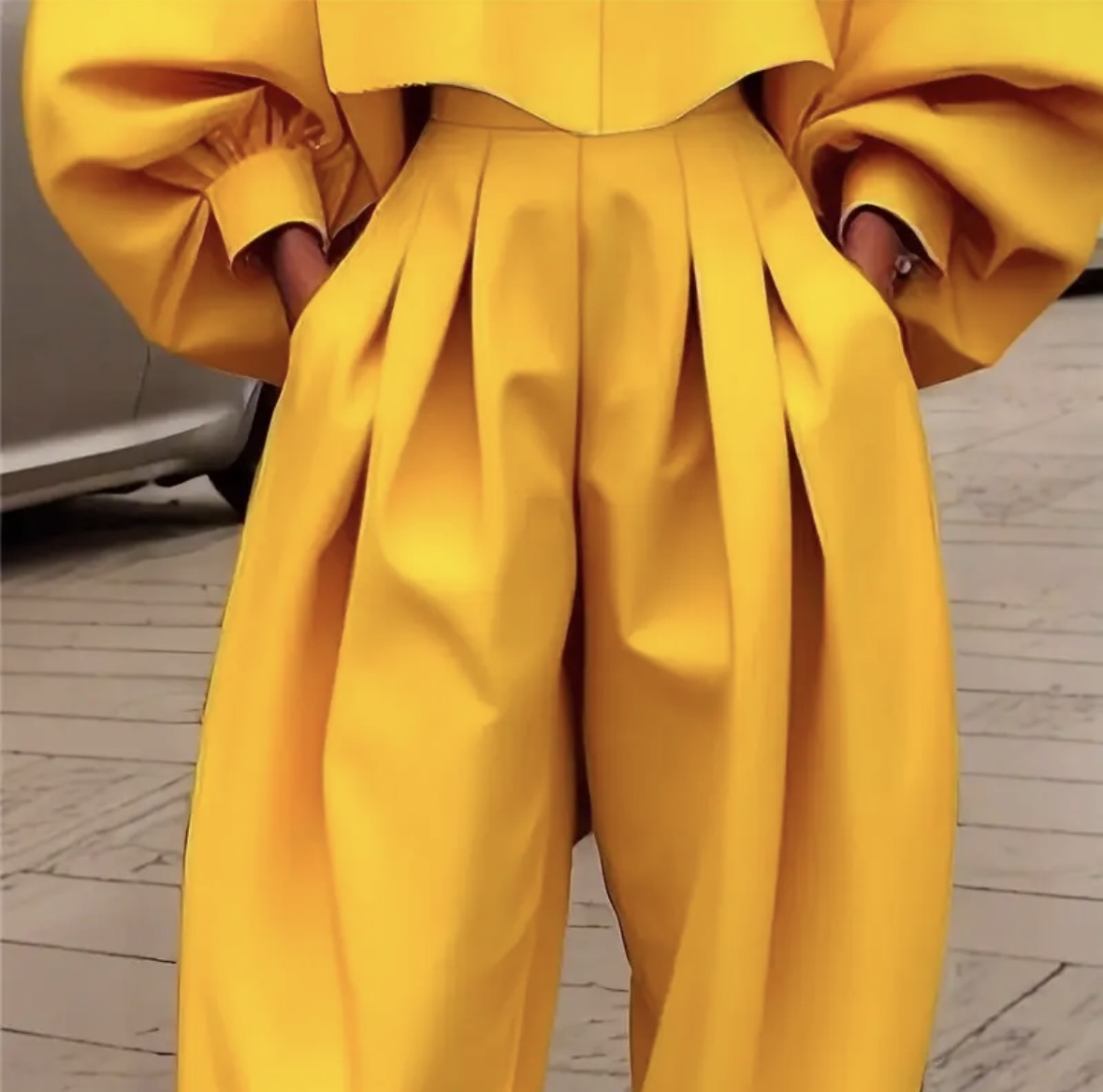 Golden Hour Cropped Top & Pleated Pant Set