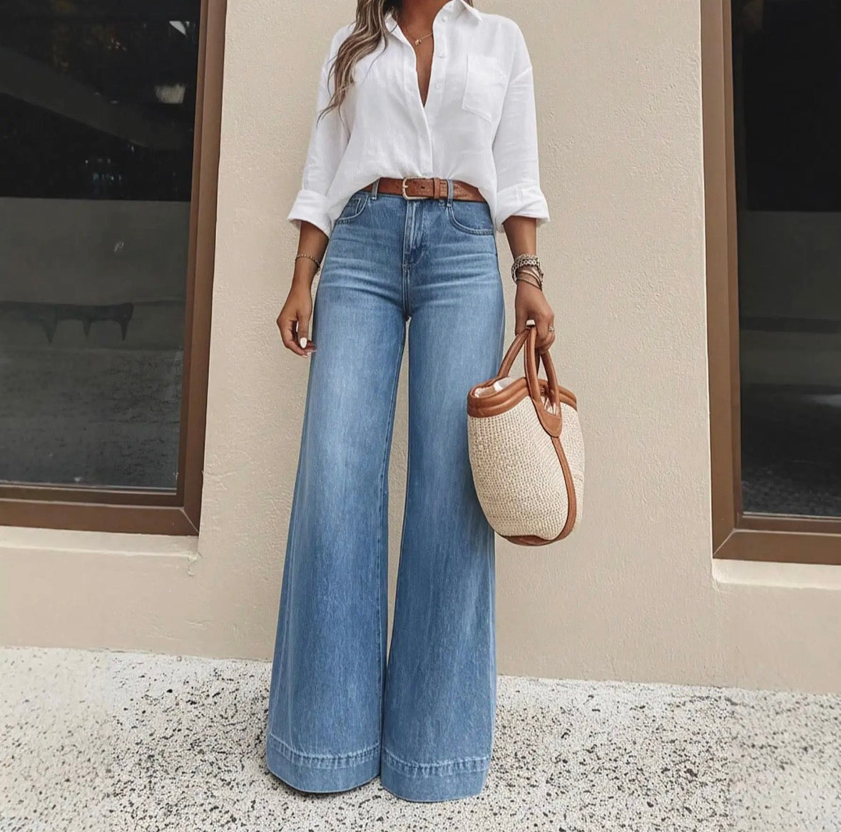 Classic High-Rise Wide-Leg Jeans