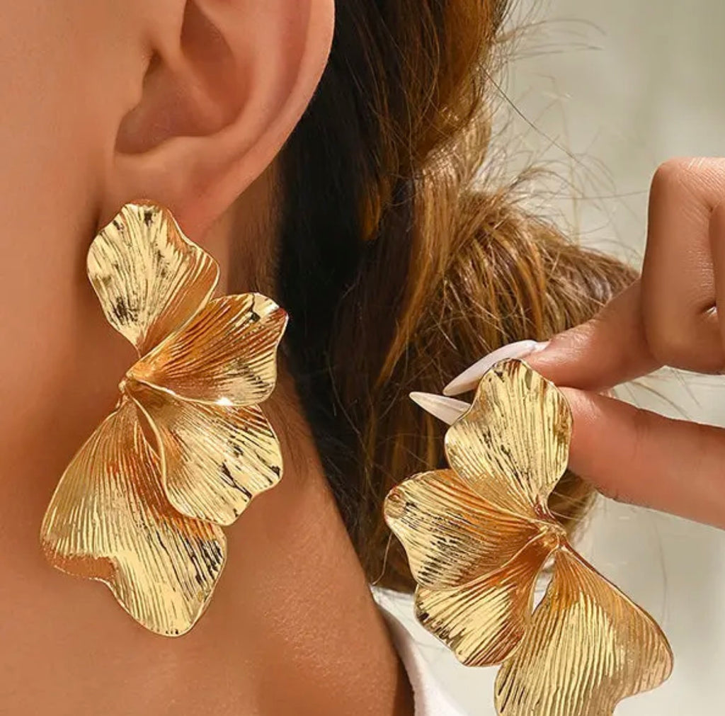 Golden Bloom Statement Earrings