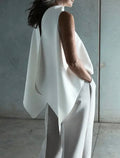 Draped High-Neck Sleeveless Top