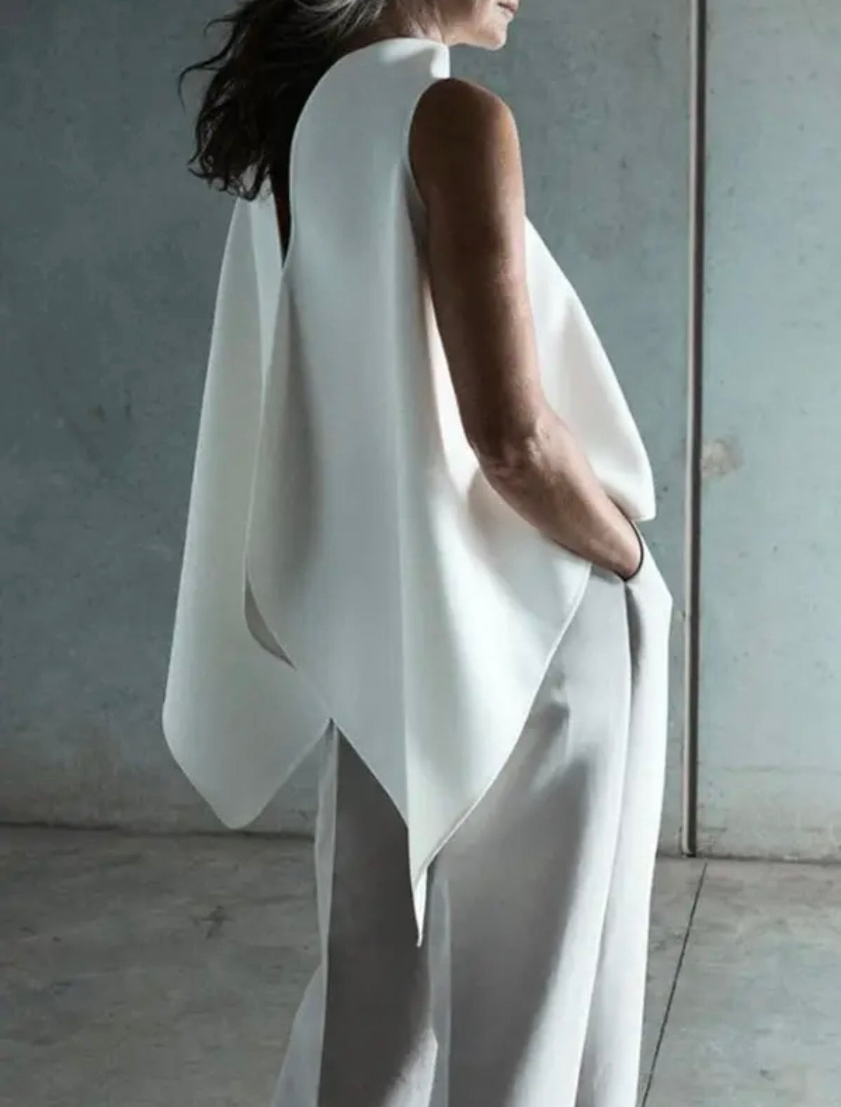 Draped High-Neck Sleeveless Top