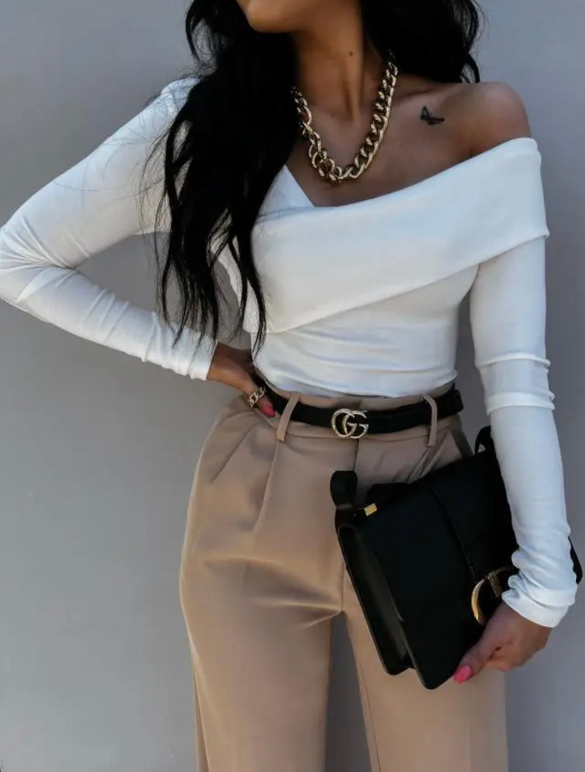 Classic Off-Shoulder Long Sleeve Top